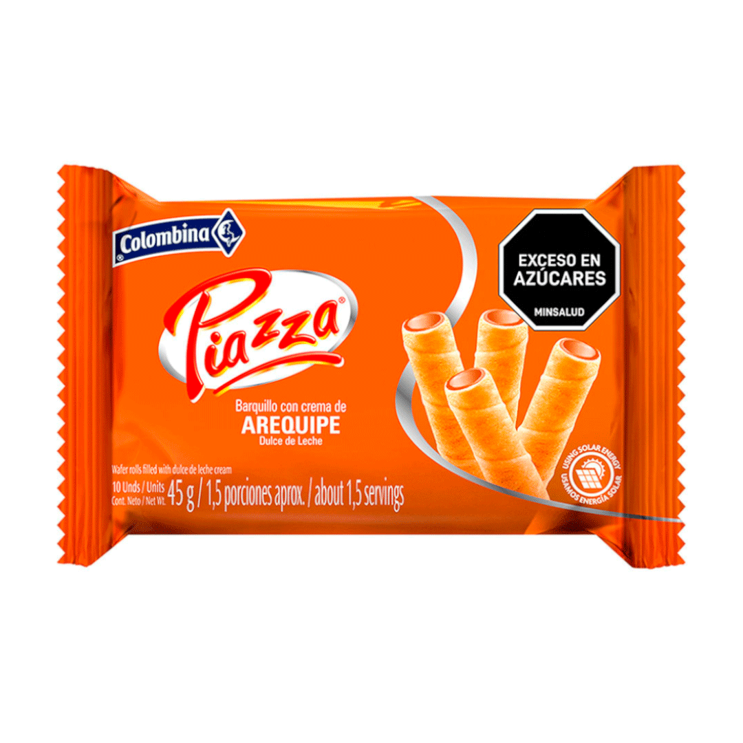 Barquillos Piazza Con Crema De Arequipe (45 Gr)