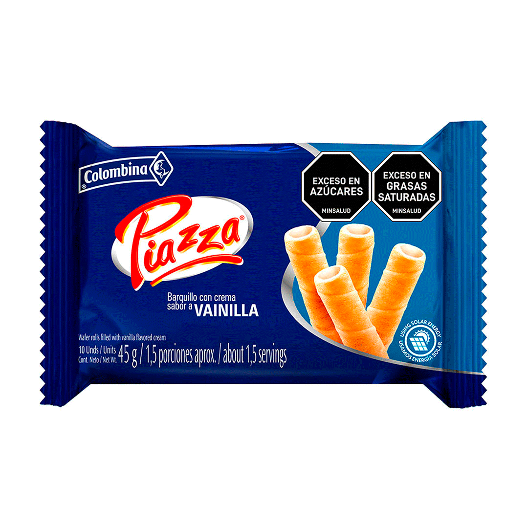 Barquillos Piazza Con Crema Sabor Vainilla (45 Gr)