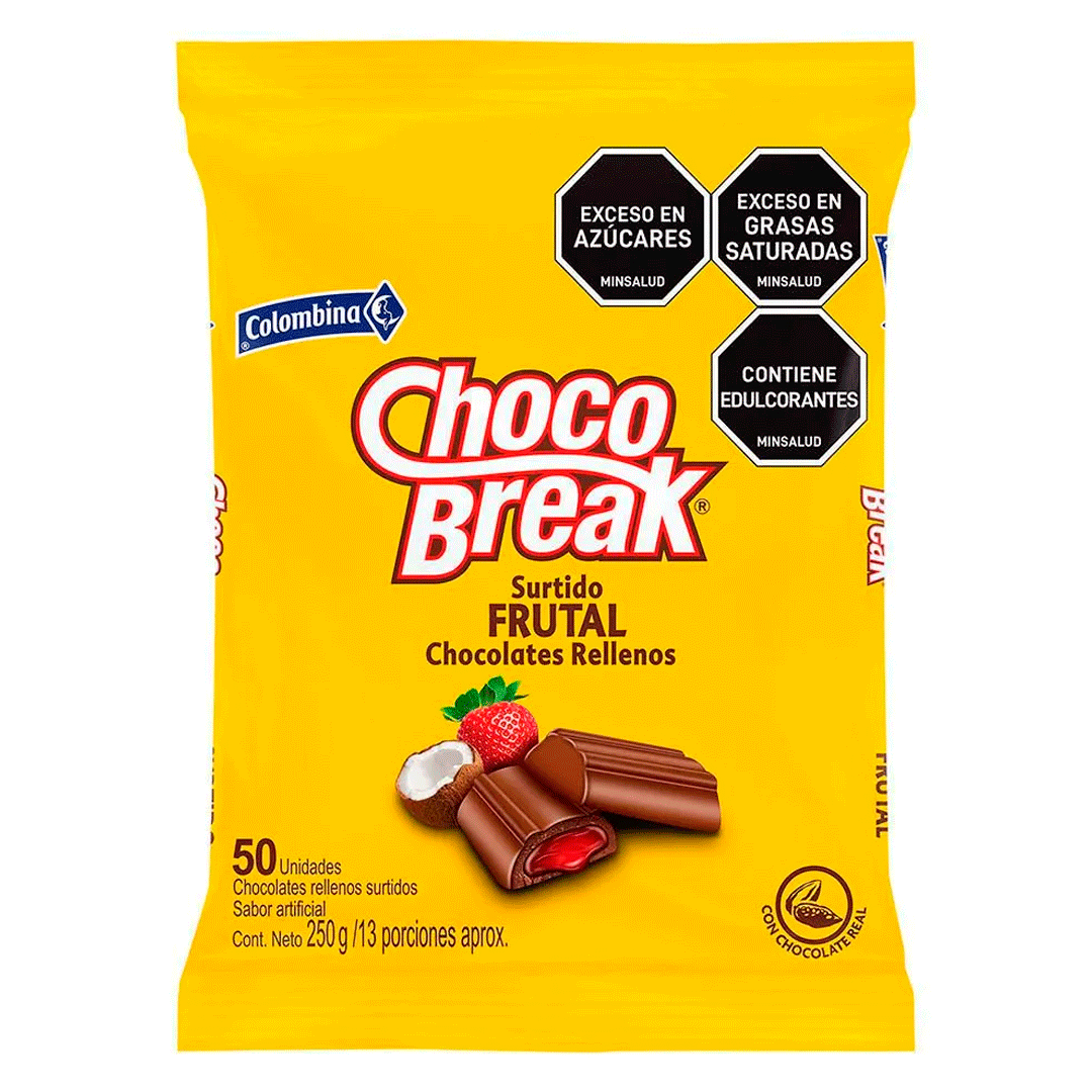 Chocolate Chocobreak Relleno Surtido Frutal (250 Gr)