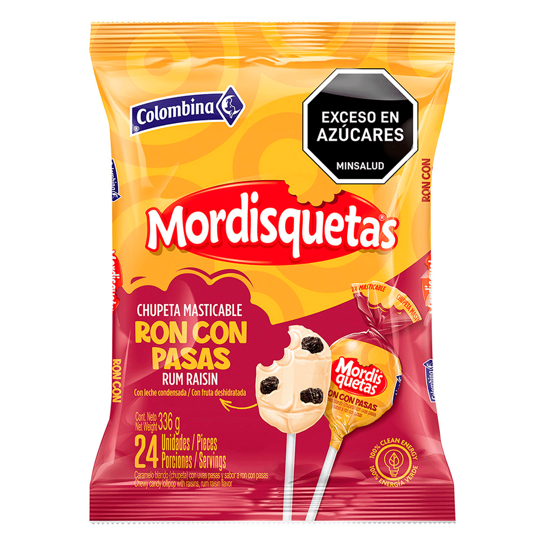 Chupeta Masticable Mordisqueta Ron Con Pasas X24 (336g)