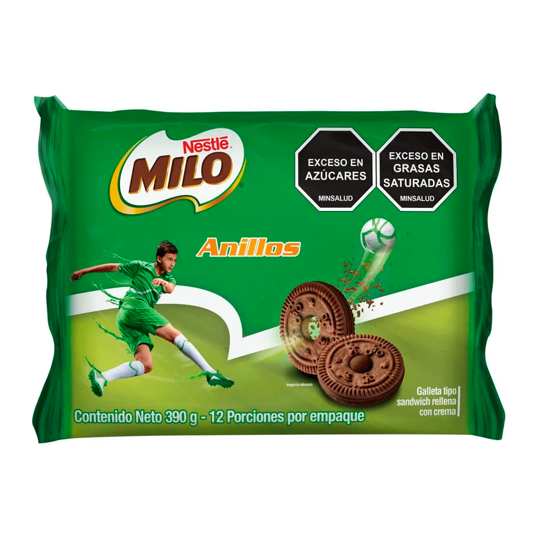 Galletas Milo Anillos Relleno Con Crema X12und (390 Gr)