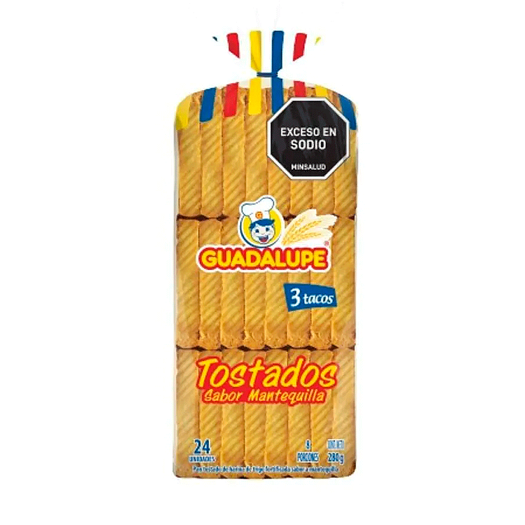 Tostadas Guadalupe Media Luna Mantequilla (280 Gr)